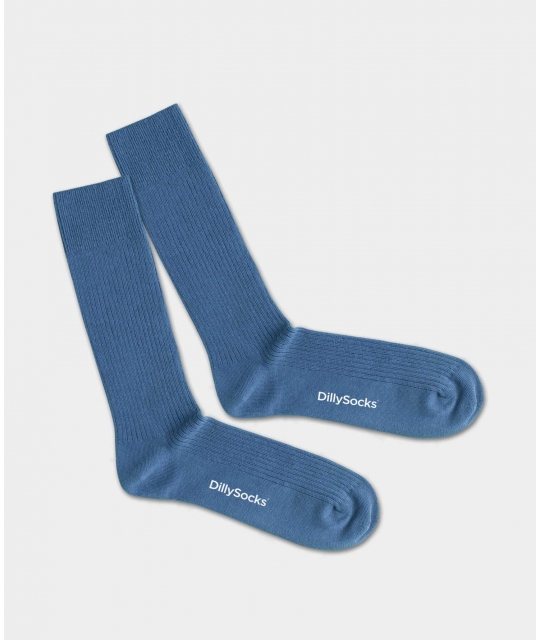 Chaussettes Ribbed Blue Steel