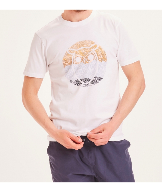 Knowledge Cotton Apparel T-Shirt Alder Wave Owl Tee Bright White