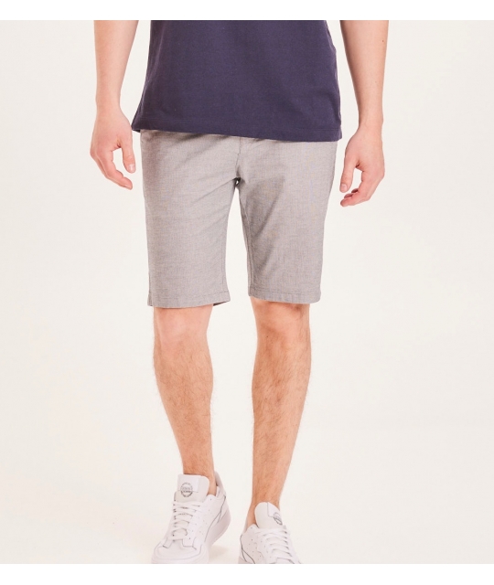 Knowledge Cotton Apparel Short Chuck Pattern Light Feather Gray
