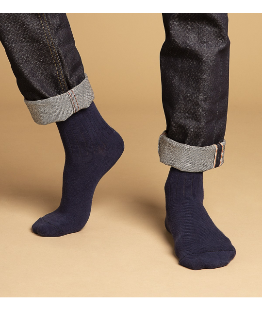 Chaussettes unies Marine