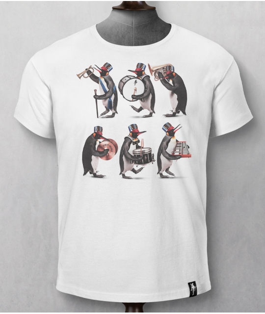 T-shirt March Of The Penguins white vintage