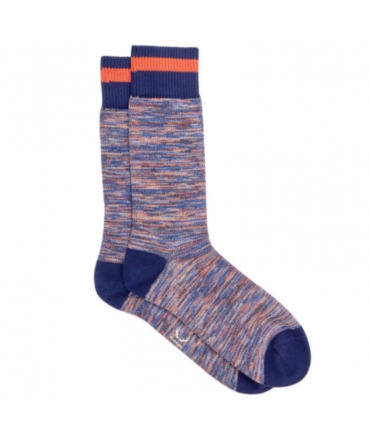 Nautical Orange & Blue Socks