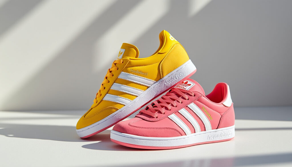 découvrez les adidas handball spezial rose et jaune, des baskets iconiques alliant style tendance et confort optimal pour un look unique.